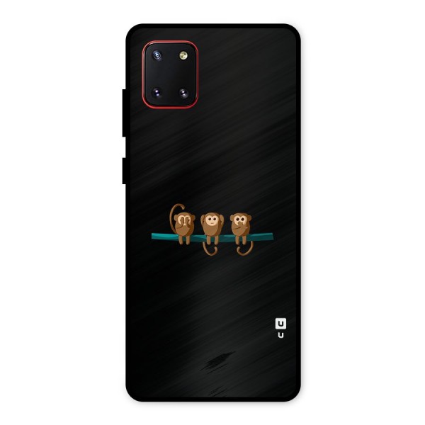 Three Cute Monkeys Metal Back Case for Galaxy Note 10 Lite