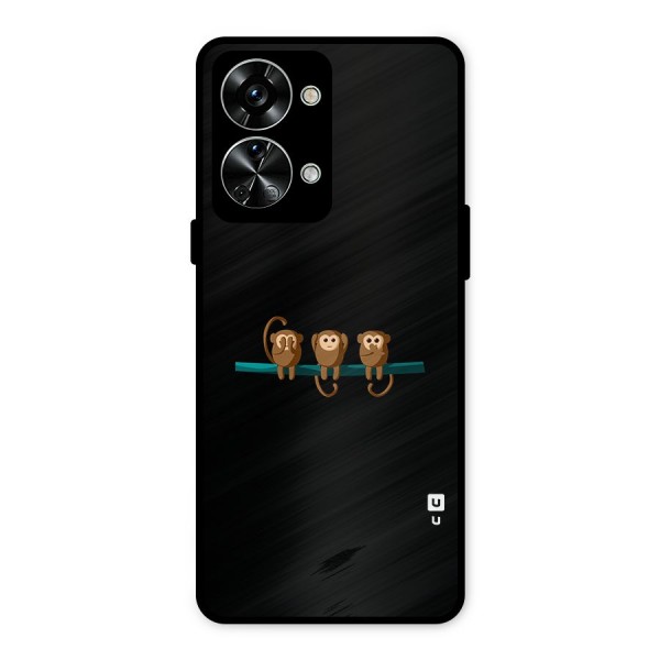 Three Cute Monkeys Metal Back Case for OnePlus Nord 2T