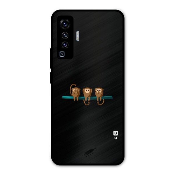 Three Cute Monkeys Metal Back Case for Vivo X50