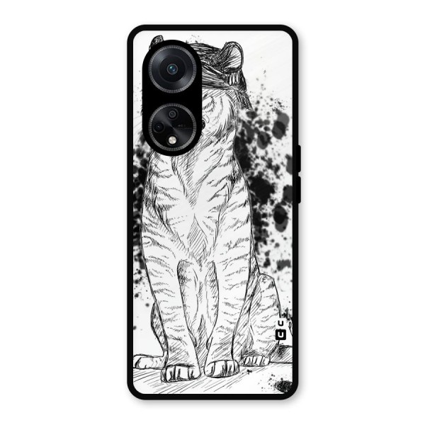 Tiger Wink Metal Back Case for Oppo F23