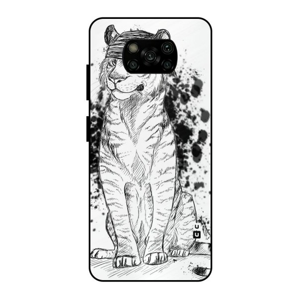 Tiger Wink Metal Back Case for Poco X3