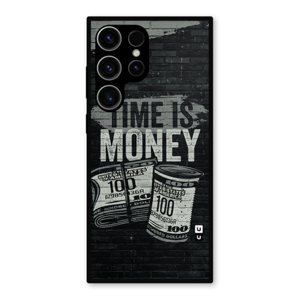 Time Is Money Metal Back Case for Galaxy S23 Ultra