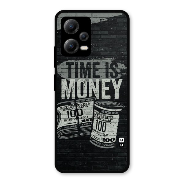 Time Is Money Metal Back Case for Poco X5