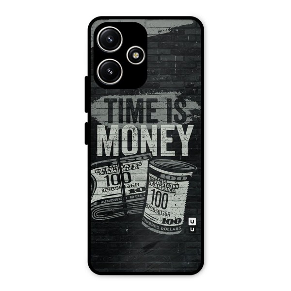 Time Is Money Metal Back Case for Redmi 12 5G