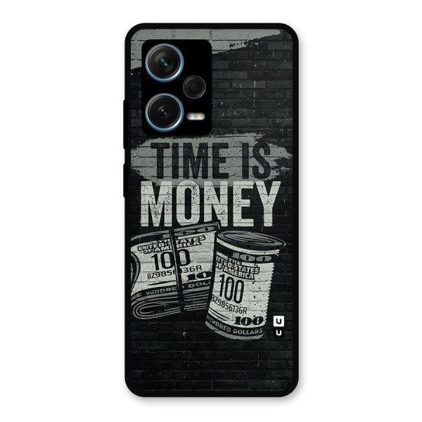 Time Is Money Metal Back Case for Redmi Note 12 Pro Plus 5G