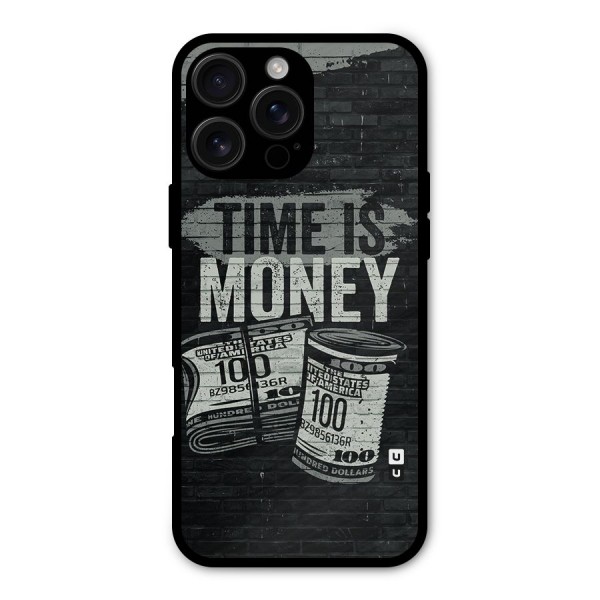 Time Is Money Metal Back Case for iPhone 16 Pro Max