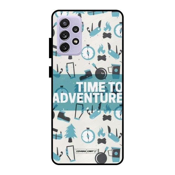 Time To Adventure Blazing Blue Metal Back Case for Galaxy A72