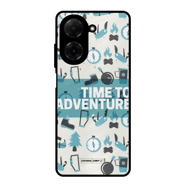 Time To Adventure Blazing Blue Metal Back Case for Poco C71