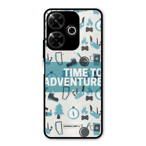 Time To Adventure Blazing Blue Metal Back Case for Poco M6 Plus