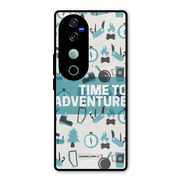 Time To Adventure Blazing Blue Metal Back Case for Vivo V40 Pro