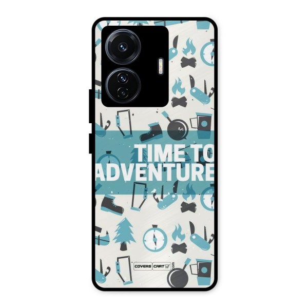Time To Adventure Blazing Blue Metal Back Case for iQOO Z6