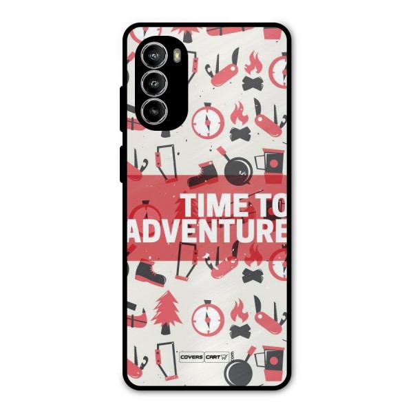 Time To Adventure Radiant Red Metal Back Case for Moto G52