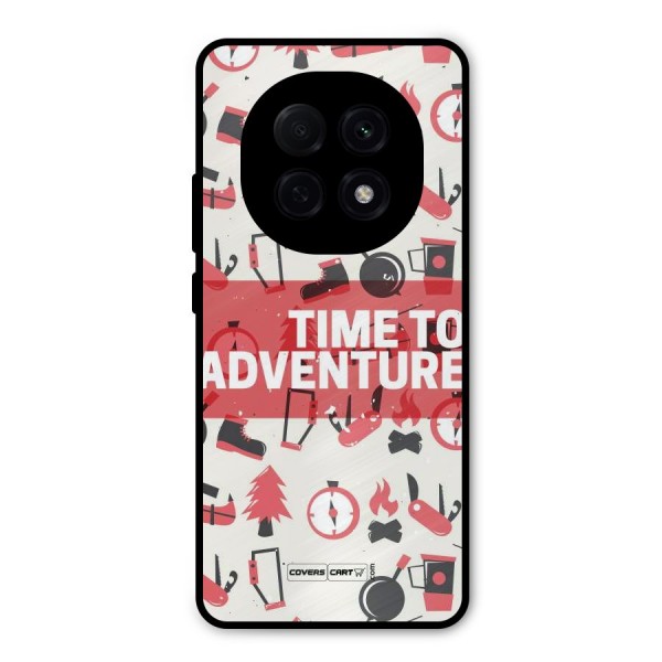 Time To Adventure Radiant Red Metal Back Case for Oppo F29 Pro