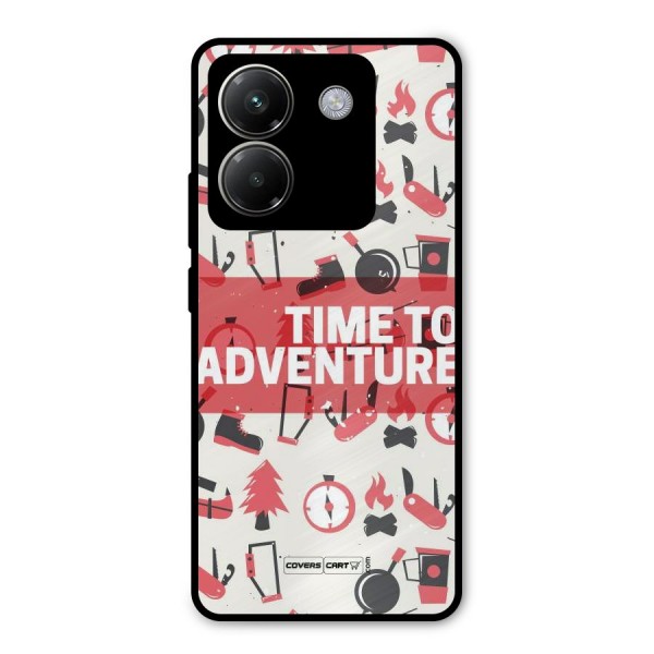 Time To Adventure Radiant Red Metal Back Case for Poco M7 Pro 5G