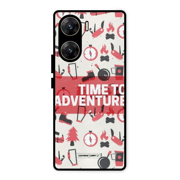 Time To Adventure Radiant Red Metal Back Case for Vivo V29e