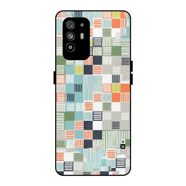 Tiny Boxes Stripes Metal Back Case for Oppo F19 Pro Plus 5G
