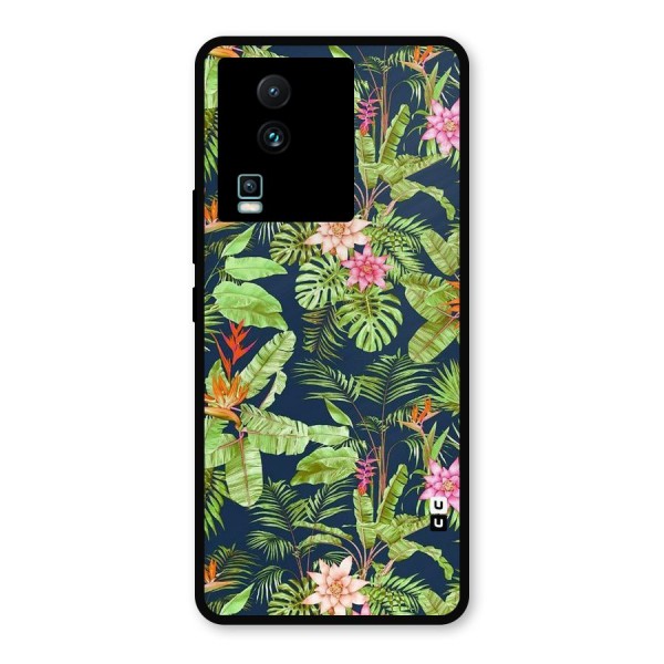 Tiny Flower Leaves Metal Back Case for iQOO Neo 7 Pro