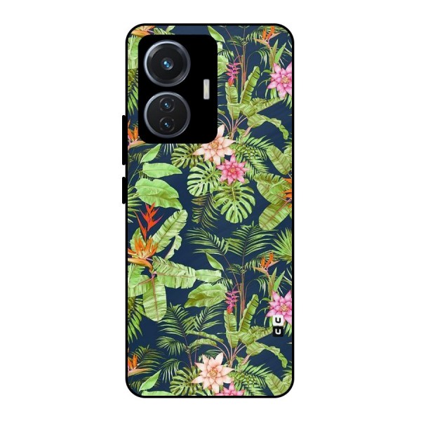 Tiny Flower Leaves Metal Back Case for iQOO Z6 44W