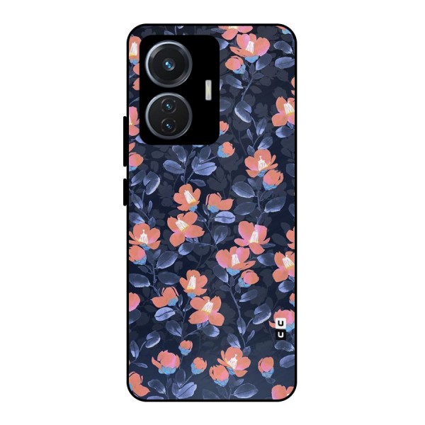 Tiny Peach Flowers Metal Back Case for iQOO Z6 44W