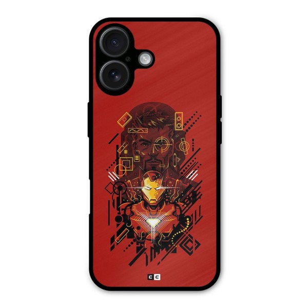 Tony Stark Metal Back Case for iPhone 16
