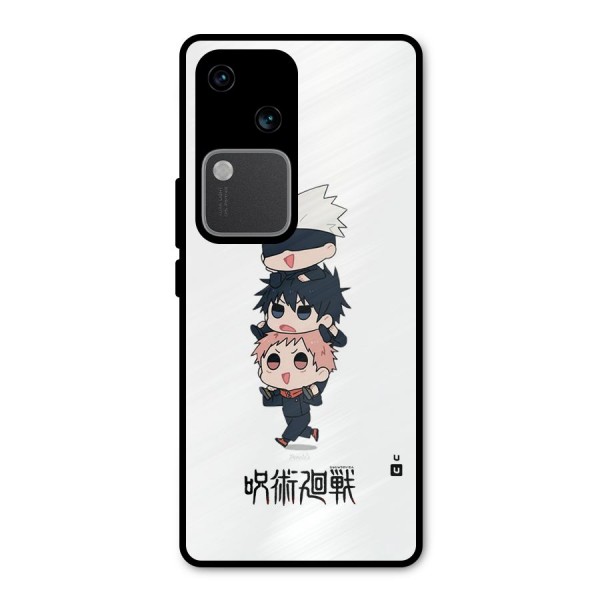 Top Gojo Squad Metal Back Case for Vivo V30 Pro