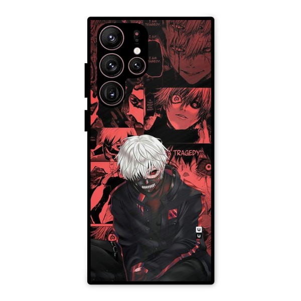 Toukyo Ghoul Kaneki Manga Metal Back Case for Galaxy S22 Ultra 5G