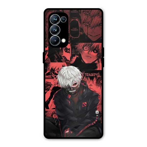 Toukyo Ghoul Kaneki Manga Metal Back Case for Oppo Reno5 Pro 5G