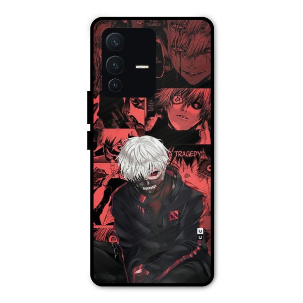 Toukyo Ghoul Kaneki Manga Metal Back Case for Vivo V23 Pro