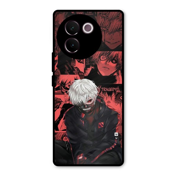 Toukyo Ghoul Kaneki Manga Metal Back Case for Vivo V30e