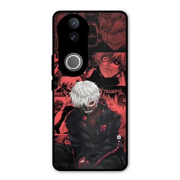 Toukyo Ghoul Kaneki Manga Metal Back Case for Vivo V50e