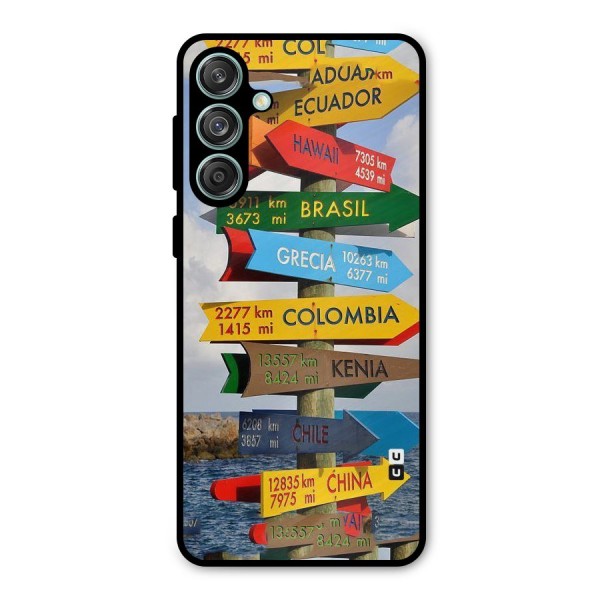 Travel Directions Metal Back Case for Galaxy M55 5G