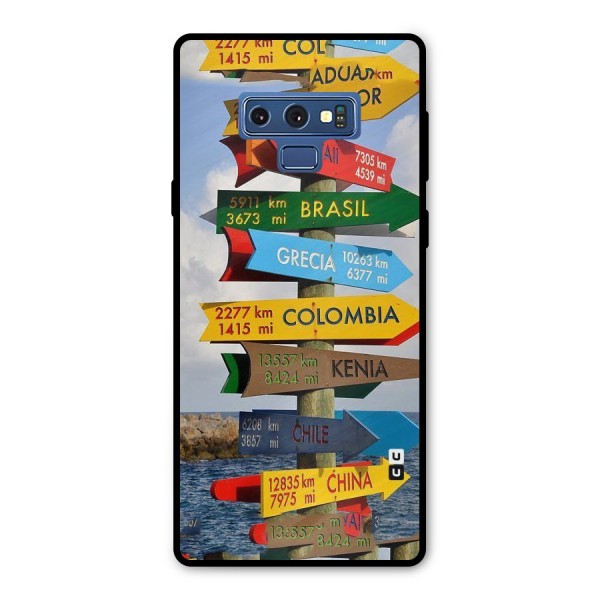 Travel Directions Metal Back Case for Galaxy Note 9