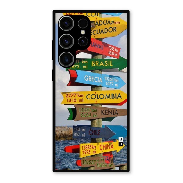 Travel Directions Metal Back Case for Galaxy S23 Ultra