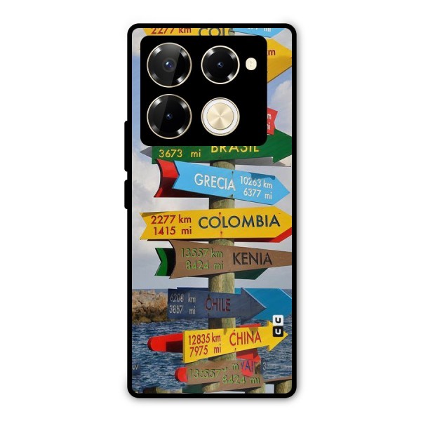Travel Directions Metal Back Case for Infinix Note 40 Pro Plus