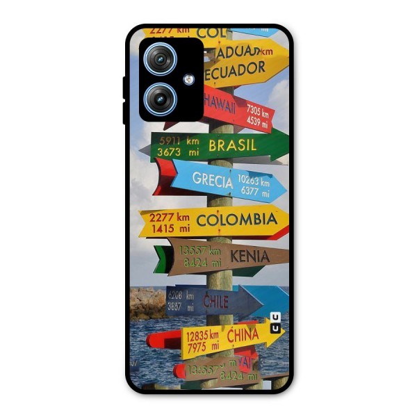 Travel Directions Metal Back Case for Moto G54