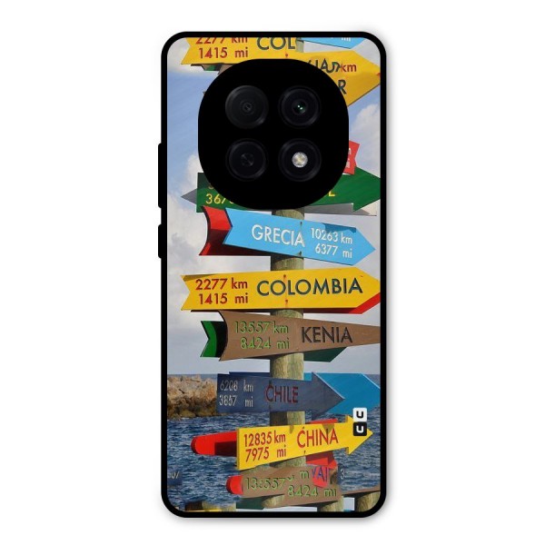 Travel Directions Metal Back Case for Oppo F29 Pro