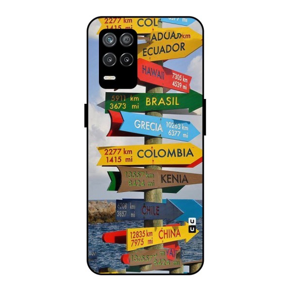 Travel Directions Metal Back Case for Realme 9 5G