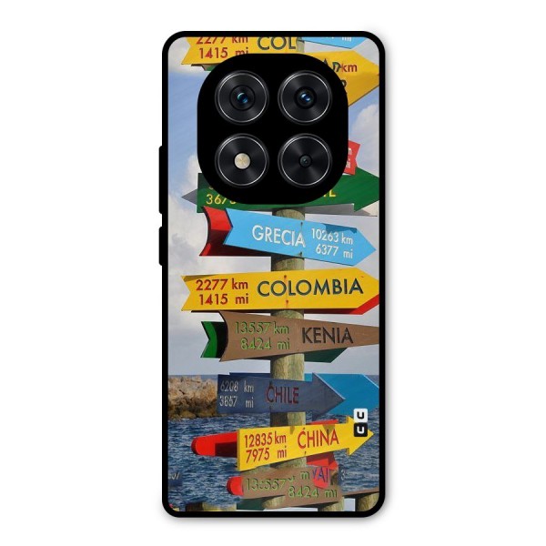 Travel Directions Metal Back Case for Redmi Note 14 Pro 5G
