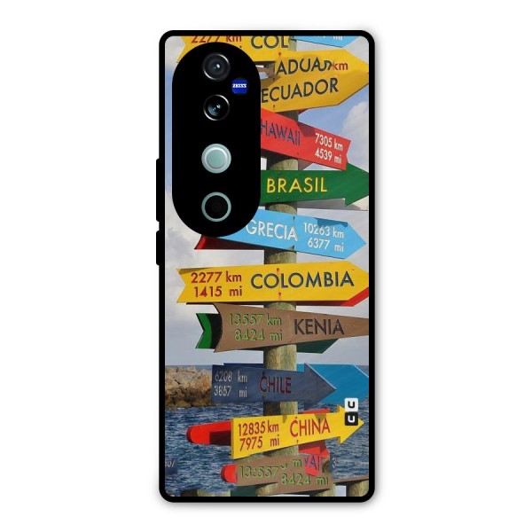 Travel Directions Metal Back Case for Vivo V40 Pro