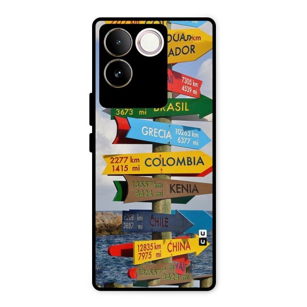 Travel Directions Metal Back Case for iQOO Z7 Pro