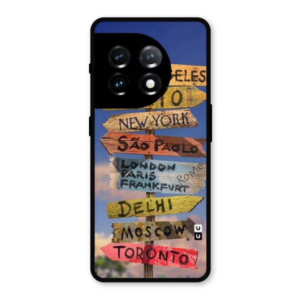 Travel Signs Metal Back Case for OnePlus 11