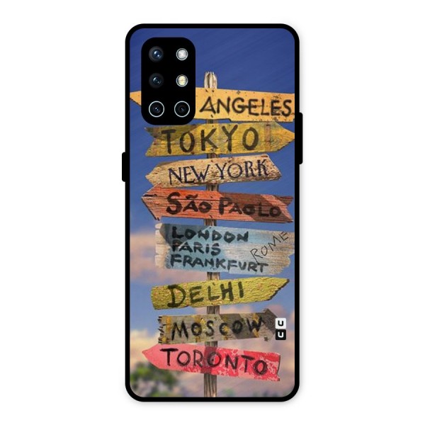 Travel Signs Metal Back Case for OnePlus 9R