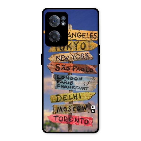 Travel Signs Metal Back Case for OnePlus Nord CE 2 5G