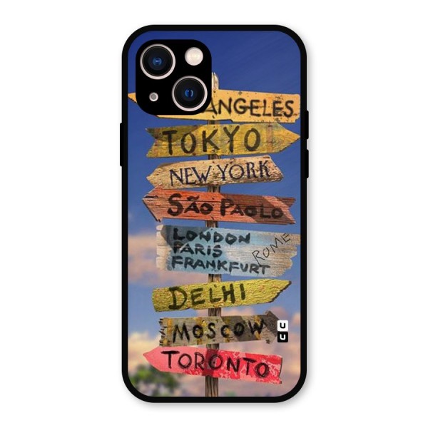 Travel Signs Metal Back Case for iPhone 13