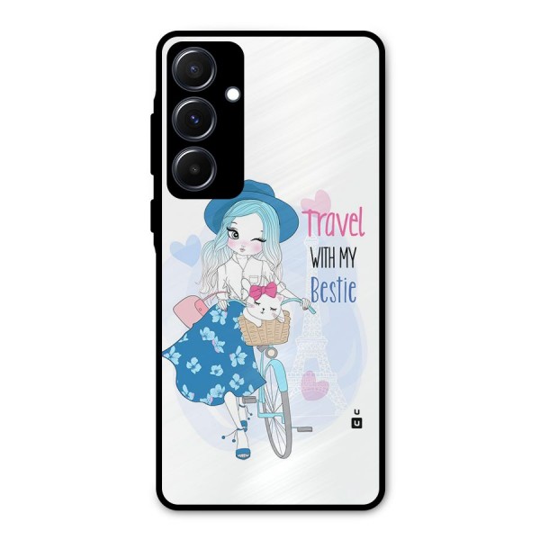Travel With My Bestie Metal Back Case for Galaxy A55