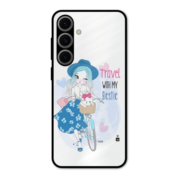 Travel With My Bestie Metal Back Case for Galaxy S24 FE
