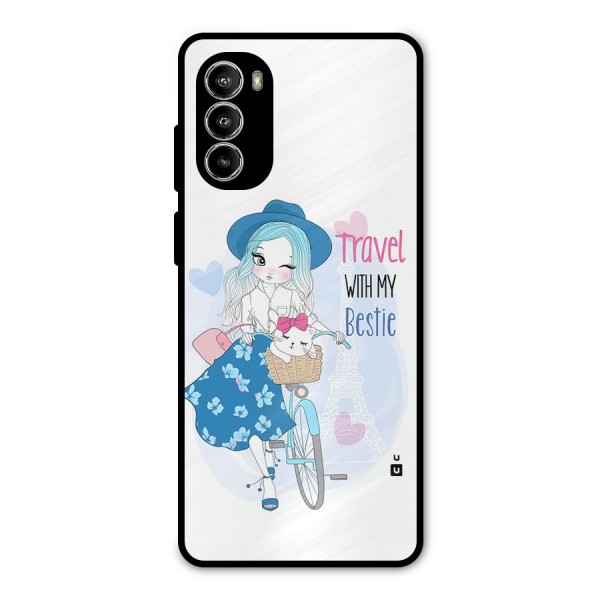 Travel With My Bestie Metal Back Case for Moto G52