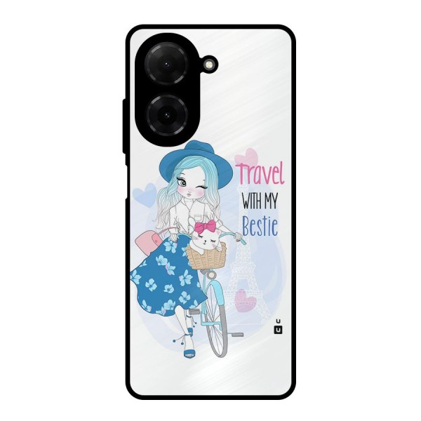 Travel With My Bestie Metal Back Case for Poco C71