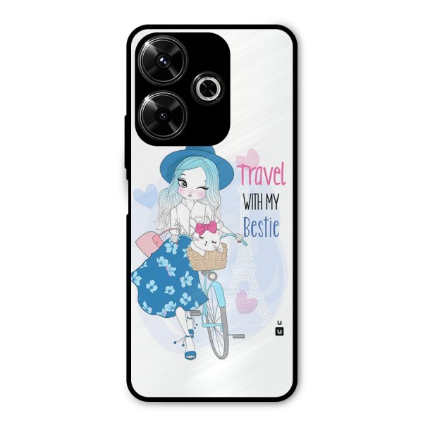 Travel With My Bestie Metal Back Case for Poco M6 Plus
