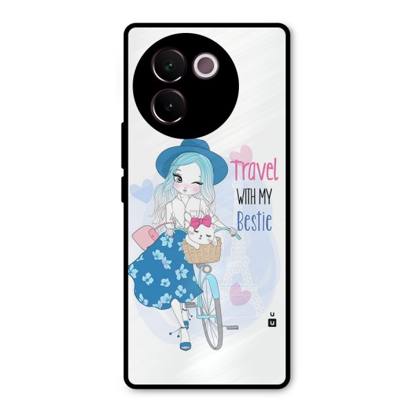 Travel With My Bestie Metal Back Case for Vivo V30e